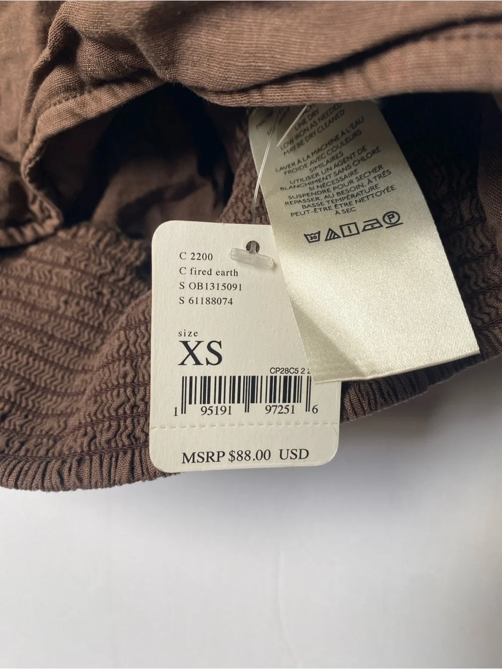 Free People Brown Puff-Sleeve Cropped Wrap Top XS NWT